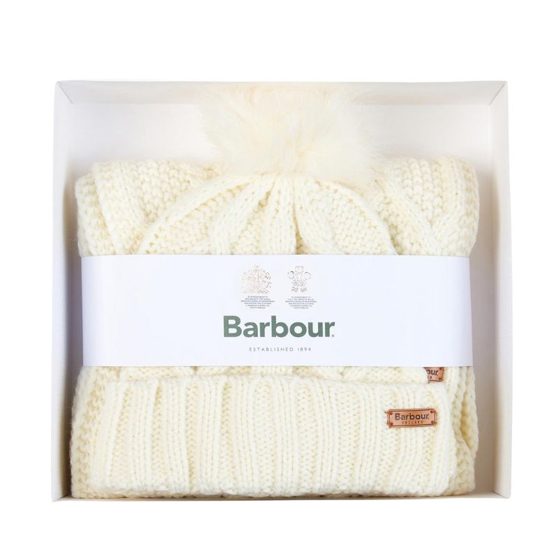 Coffret Cadeau Bonnet et Echarpe Cream - Barbour