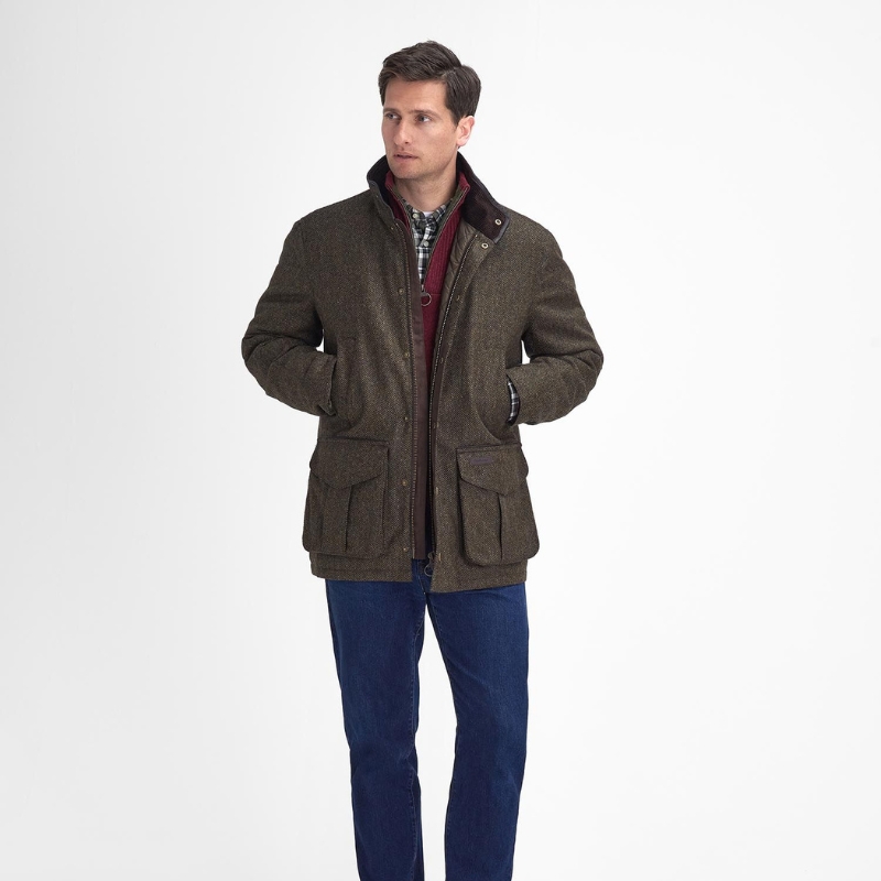 Veste Hereford Tweed Wool Olive - Barbour