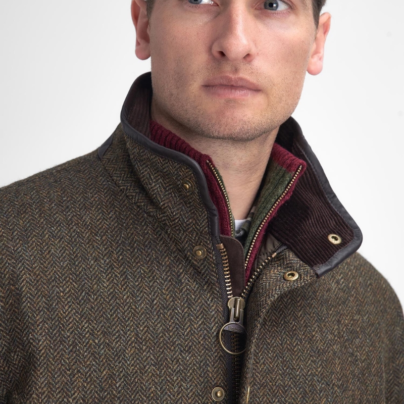 Veste Hereford Tweed Wool Olive - Barbour