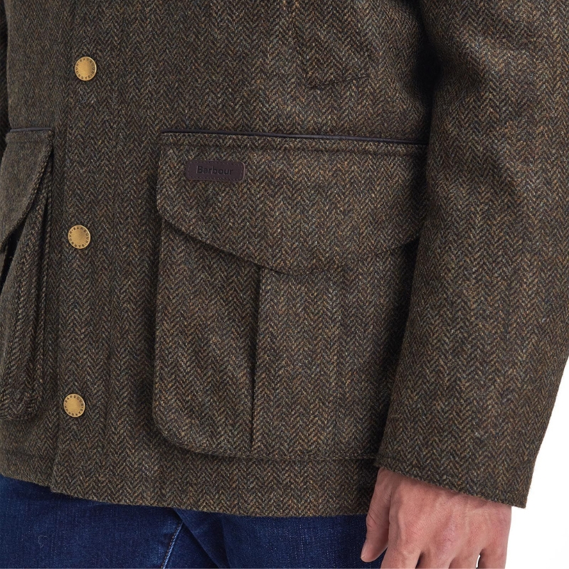 Veste Hereford Tweed Wool Olive - Barbour