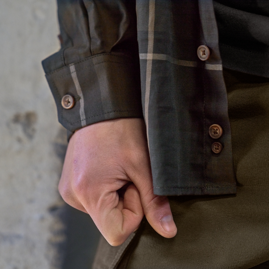 Chemise Akse L/S Shadow Brown check - Härkila