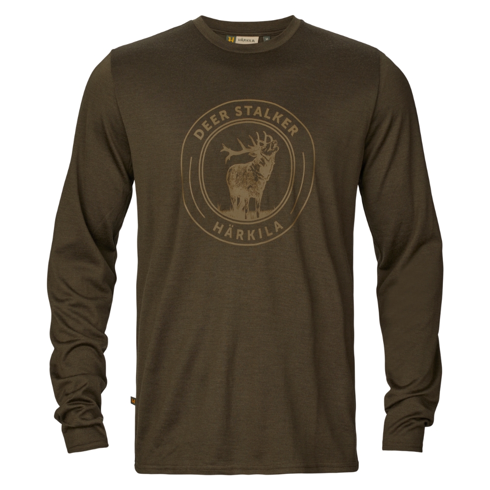 T-shirt Game L/S Willow green Stag - Hrkila