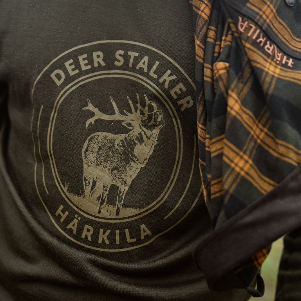 T-shirt Game L/S Willow green Stag - Härkila
