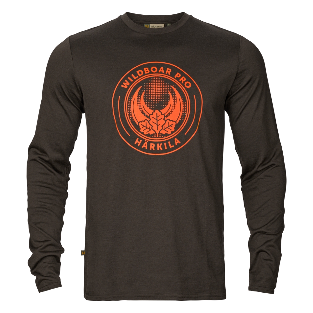 T-shirt Game L/S Shadow Brown wildboar - Hrkila
