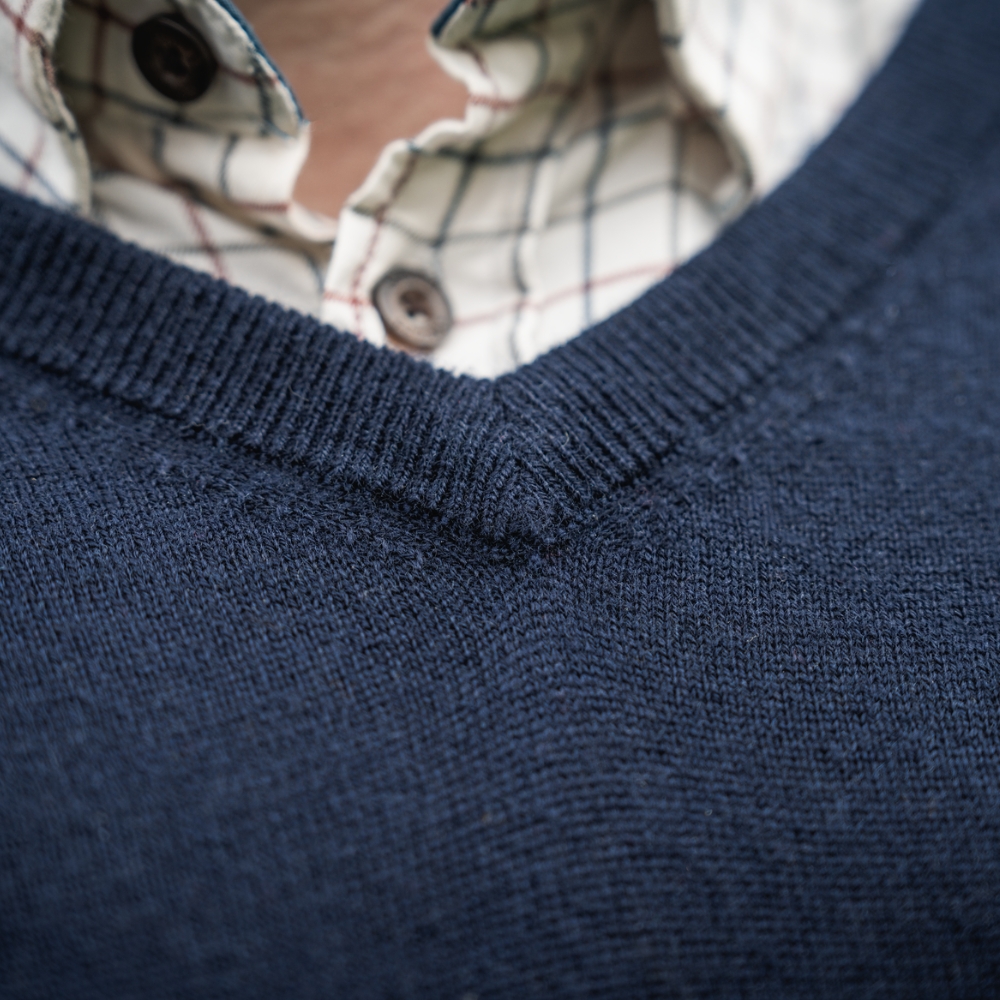 Pull Col en V Pine en laine Mérinos Vert - Seeland