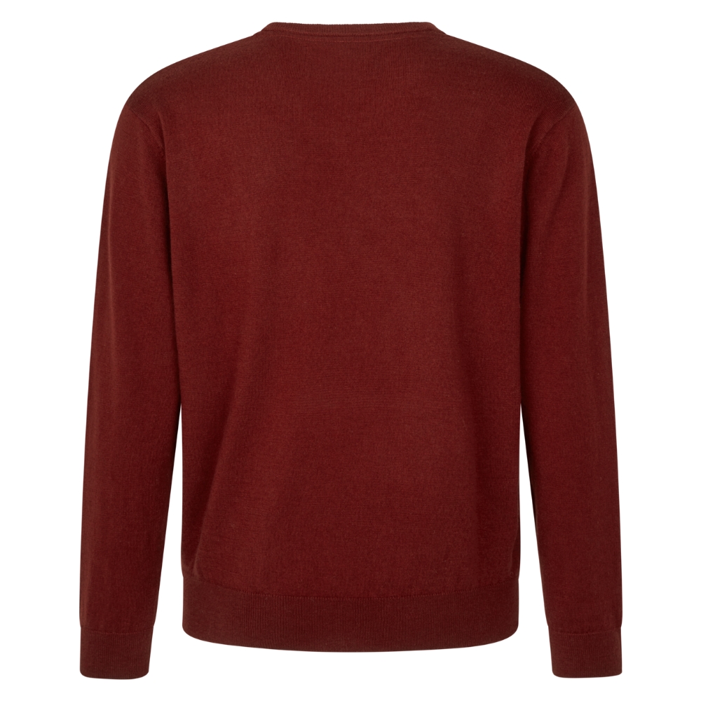 Pull Col en V Pine en laine mrinos Merlot - Seeland