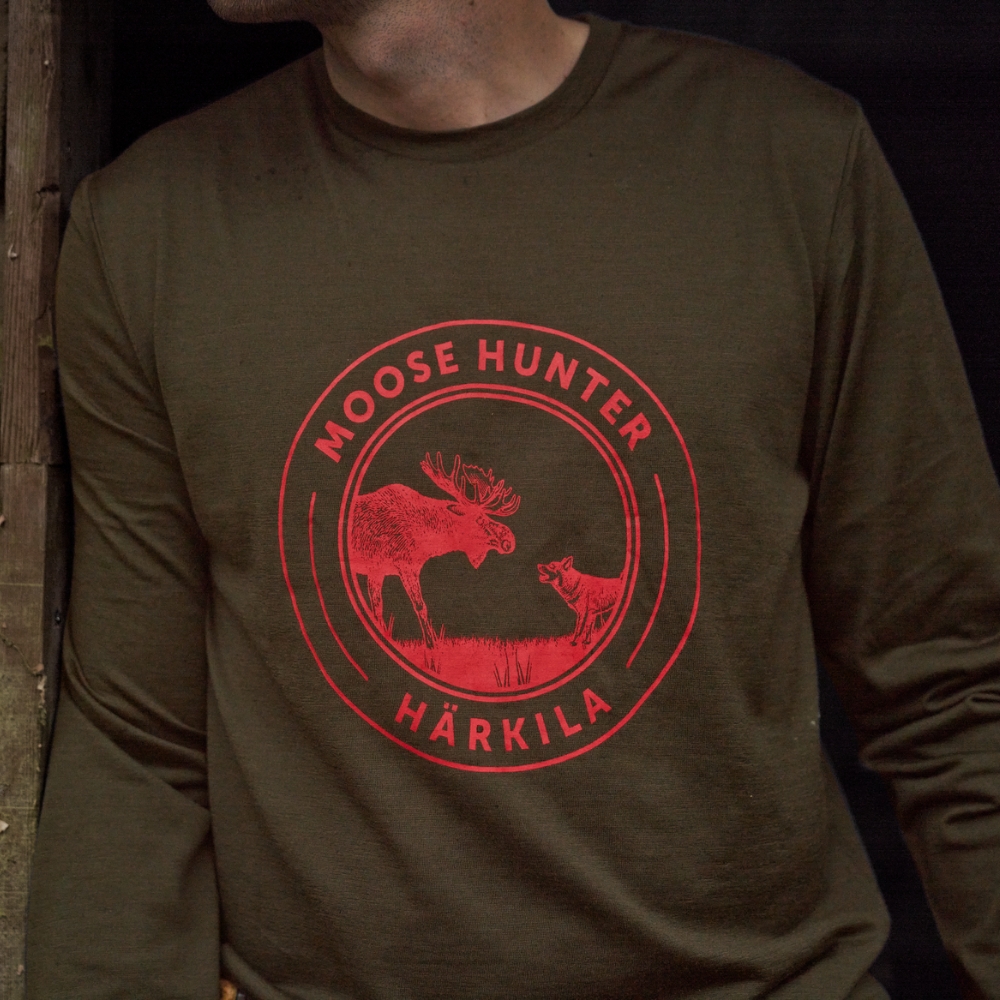 T-shirt Game L/S Willow Green Moose - Härkila