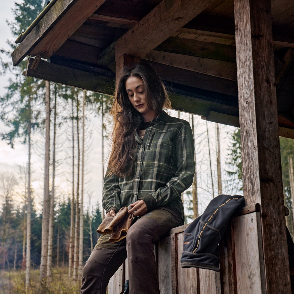 Chemise Pajala Femme Olive Check - Härkila