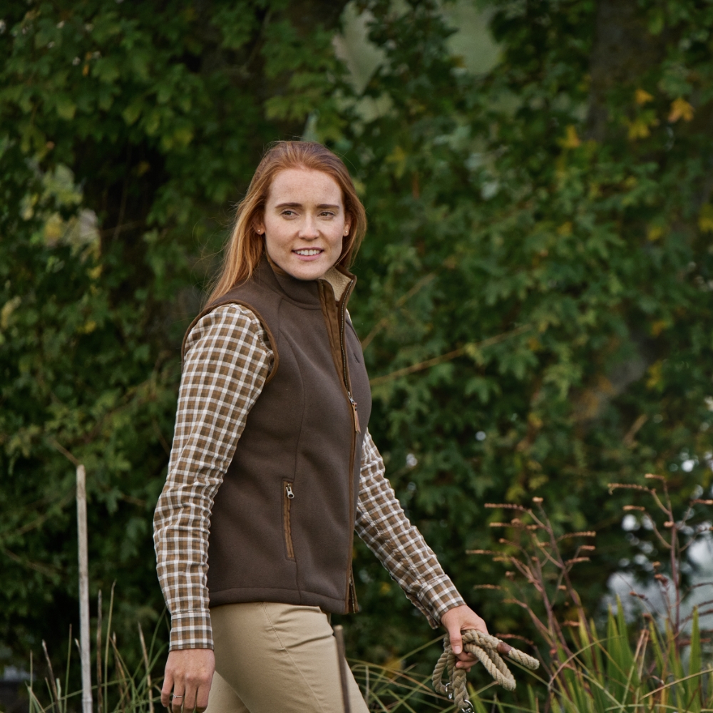 Gilet polaire femme Sandhem Sherpa Demitasse Brown - Härkila