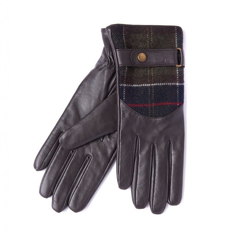 Gants femme Dee en cuir & tartan lgant - Barbour