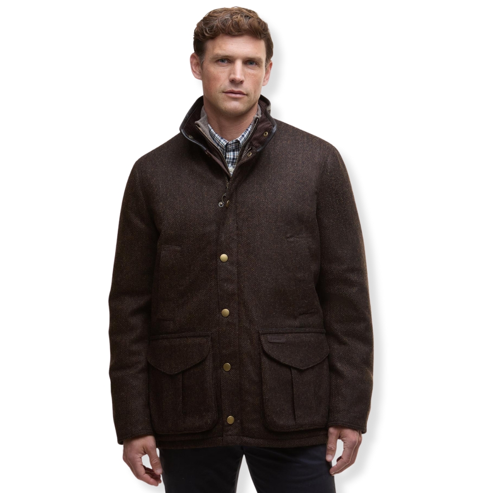 Veste Hereford Tweed Wool Rustic Brown - Barbour