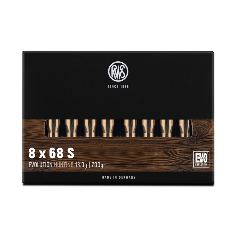 Munitions RWS 8x68 S EVO 13,0 g - 201 gr - Boite de 20