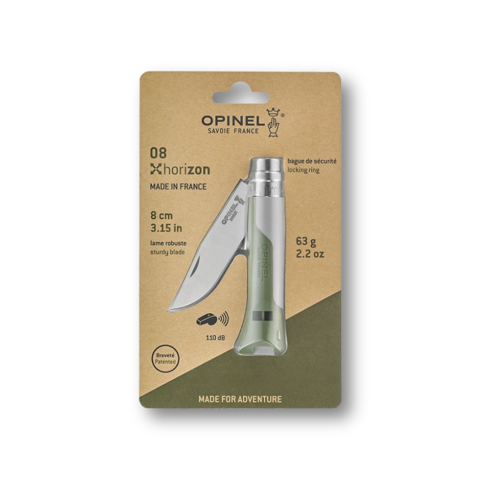 Opinel N08 Horizon Kaki Gris - Couteau Outdoor & Chasse