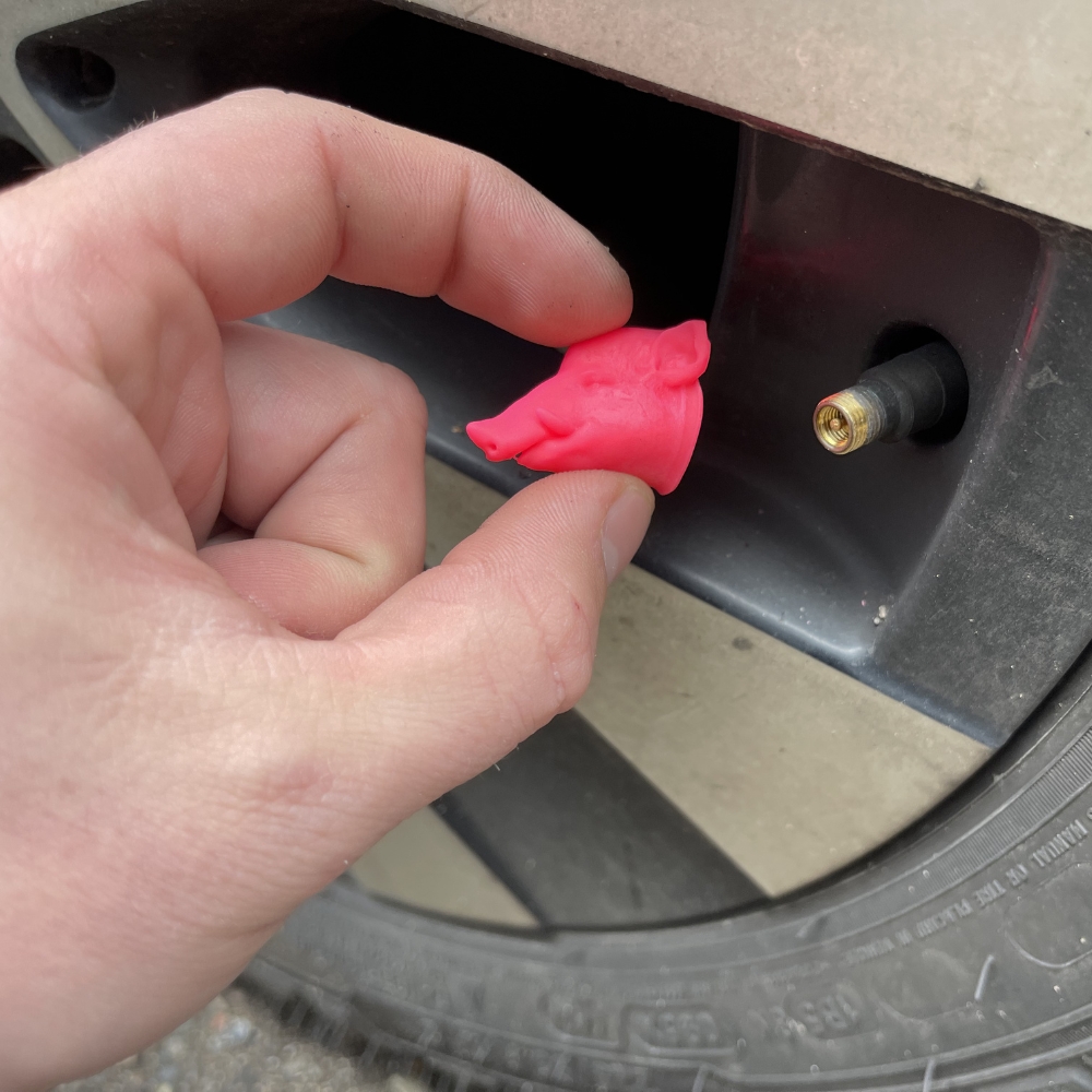Bouchon de valve Tête de Sanglier Rose Fluo - Chasse