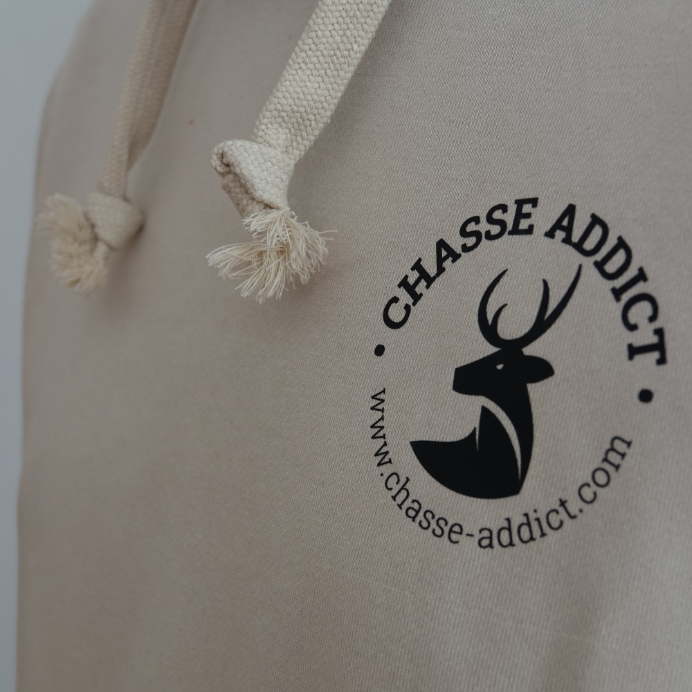 Sweat à Capuche Chasse Addict Signature Sandstone