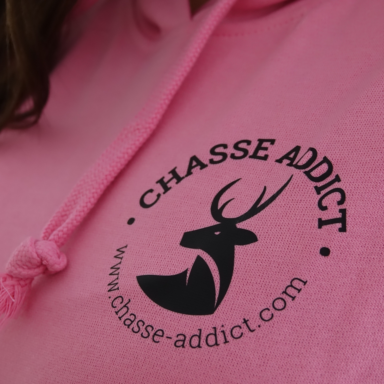 Sweat à Capuche Chasse Addict Signature Pink Edition Femme