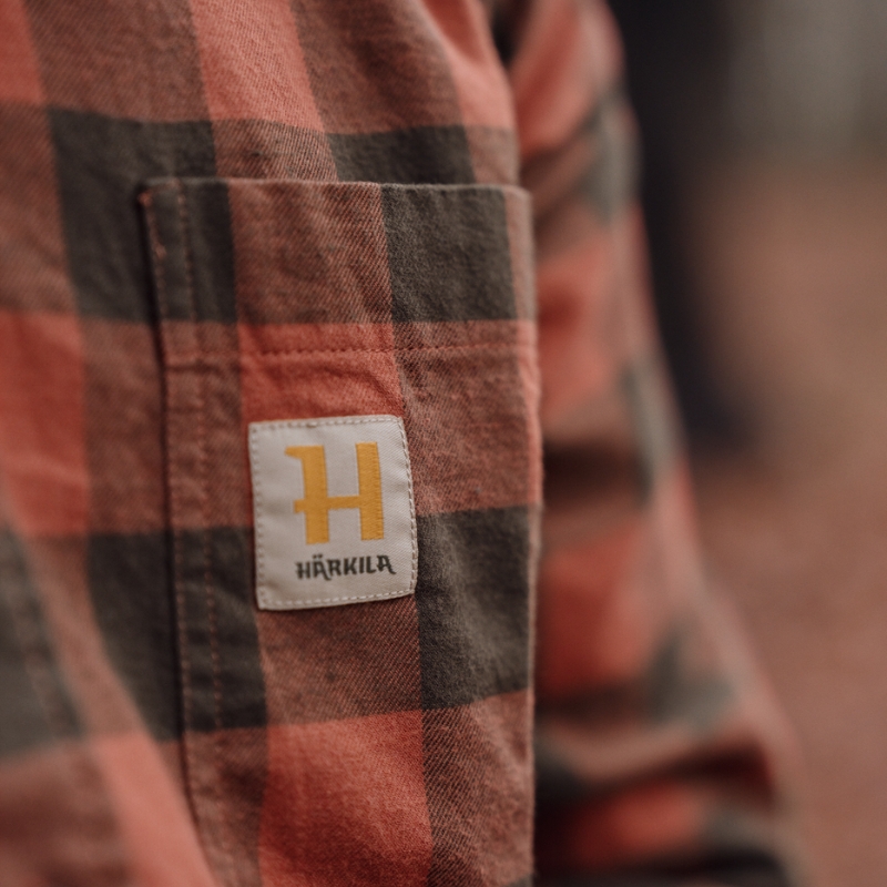 Chemise Härkila Scandinavian L/S - Autumn Orange Check