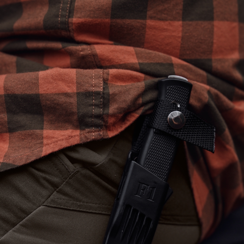 Chemise Härkila Scandinavian L/S - Autumn Orange Check