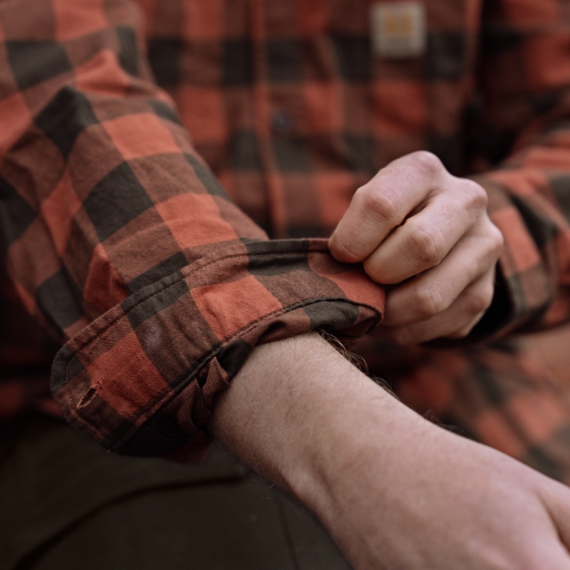 Chemise Härkila Scandinavian L/S - Autumn Orange Check