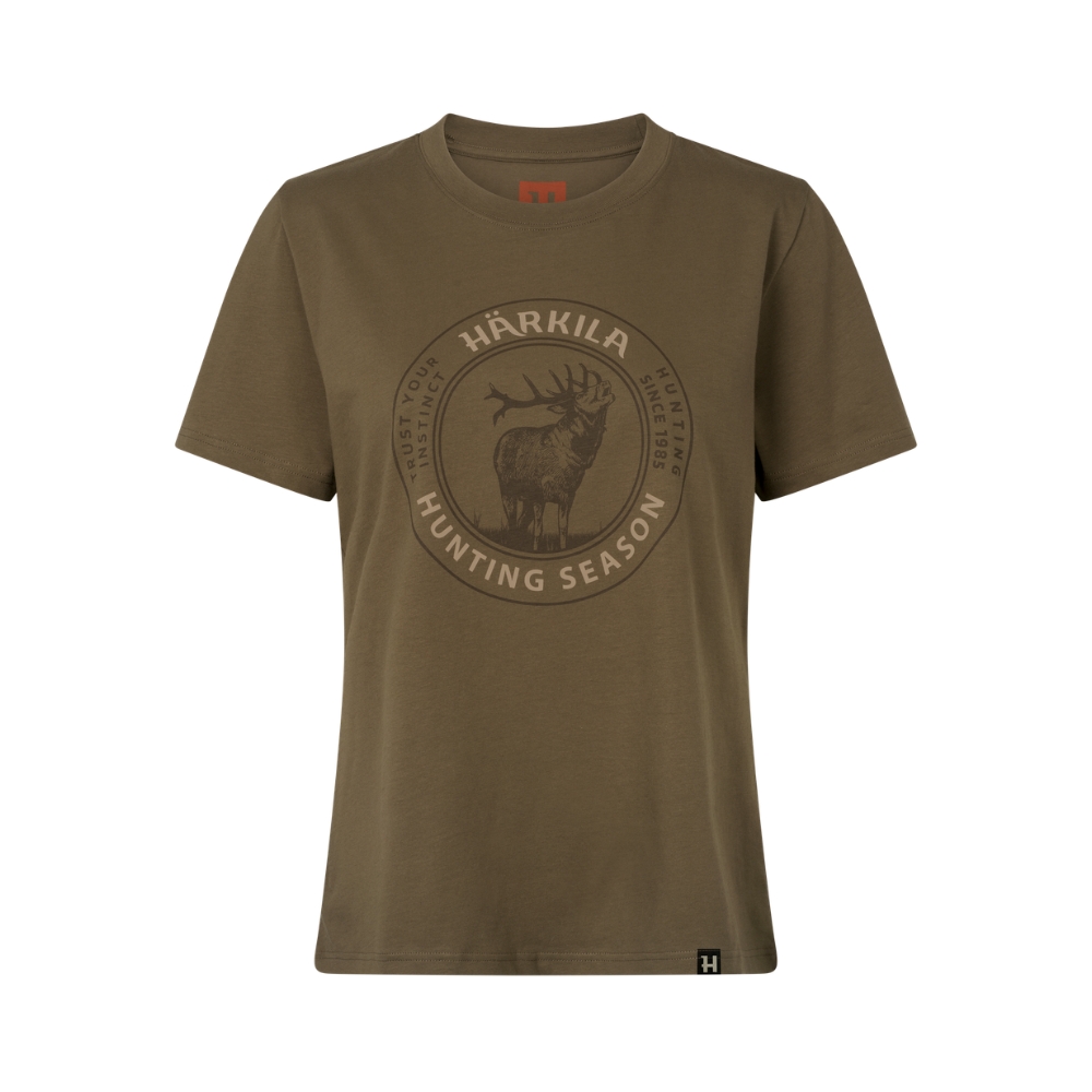 T-Shirt Femme H�rkila Stag Badge S/S - Vert