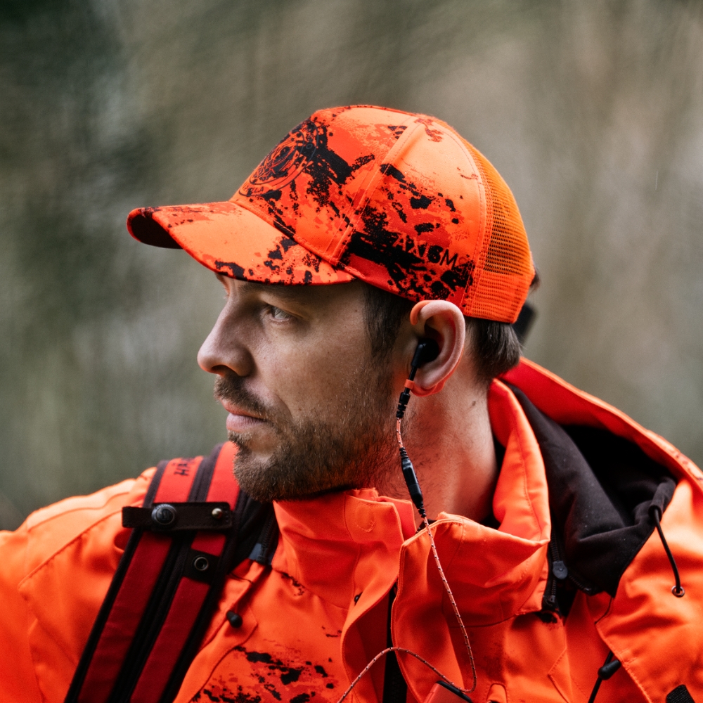 Casquette Härkila Wildboar Pro Blaze Camo avec Lampe LED