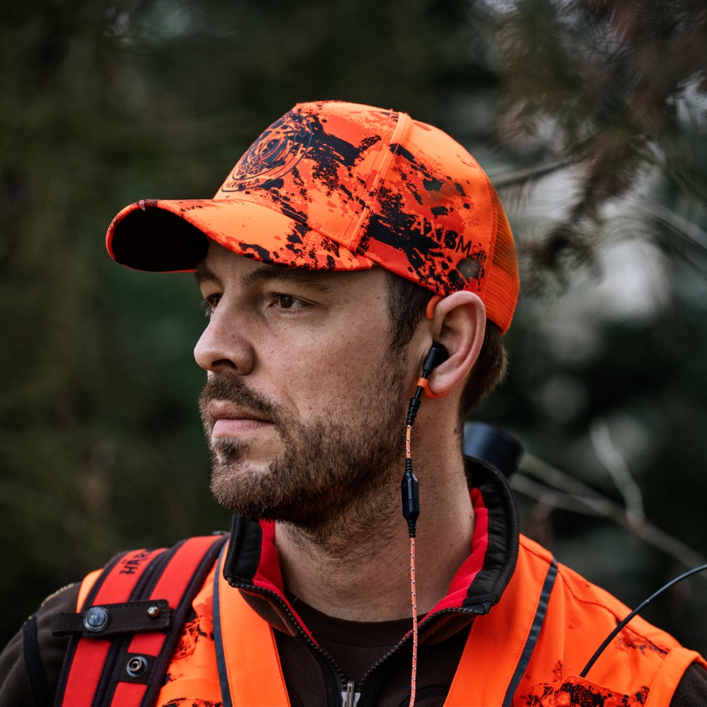 Casquette Härkila Wildboar Pro Blaze Camo avec Lampe LED
