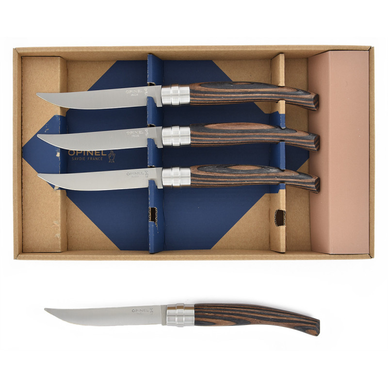 Coffret 4 couteaux de table - Bouleau lamell - Opinel