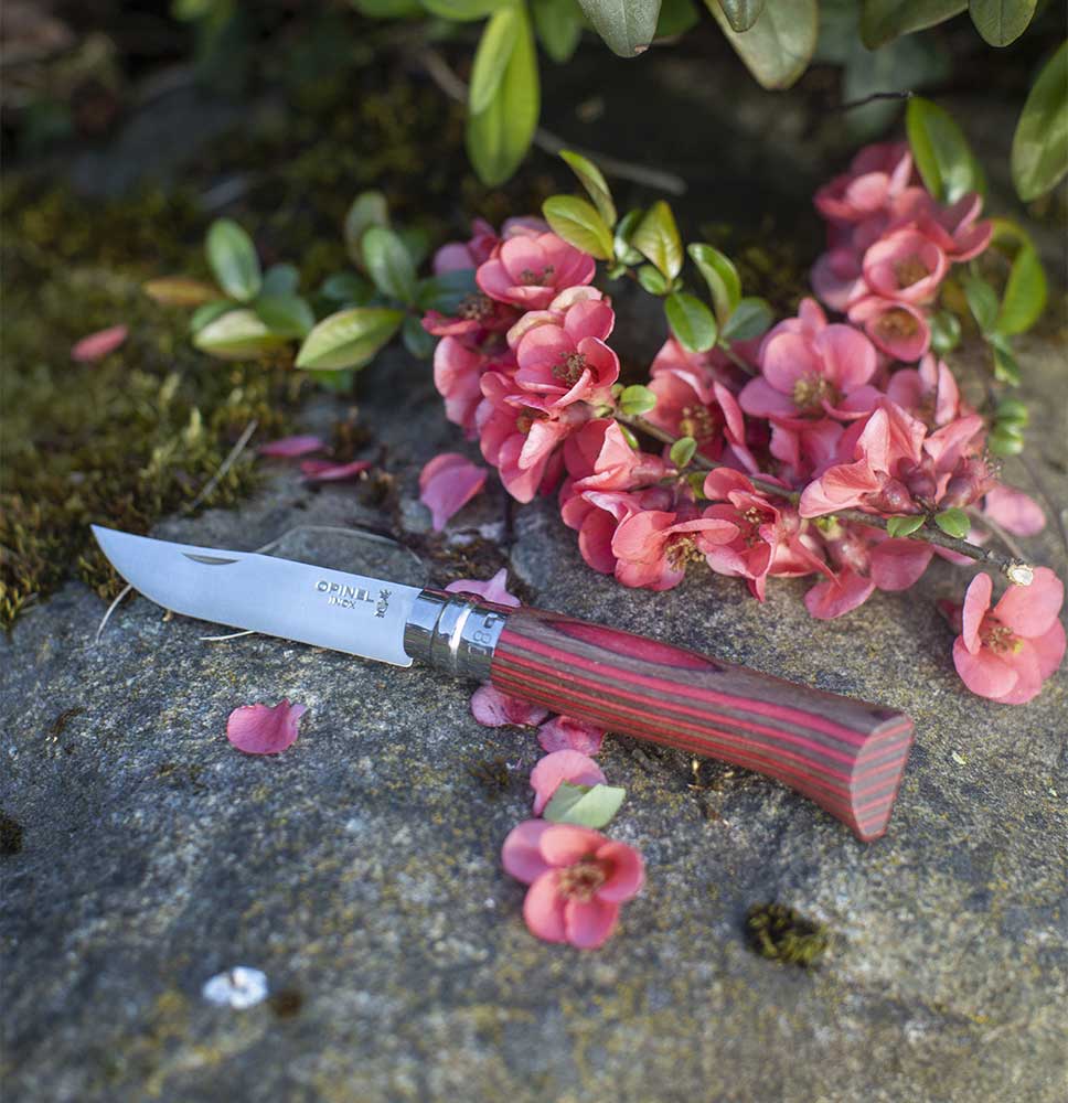 couteau N08 Bouleau Lamell Rouge - Opinel