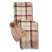 Coffret Barbour Bonnet / Echarpe MUTED CABERNET