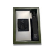 Coffret cadeau Bretelle + Cartouchiere en cuir effet carbone - Riserva