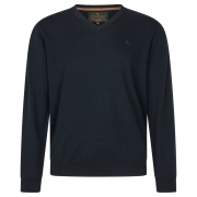 PulL Col en V Pine en laine mérinos Bleu - Seeland