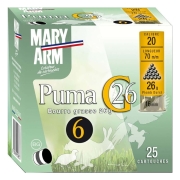 25 Cartouches 26g bourre grasse plomb Num6 20/70 PUMA